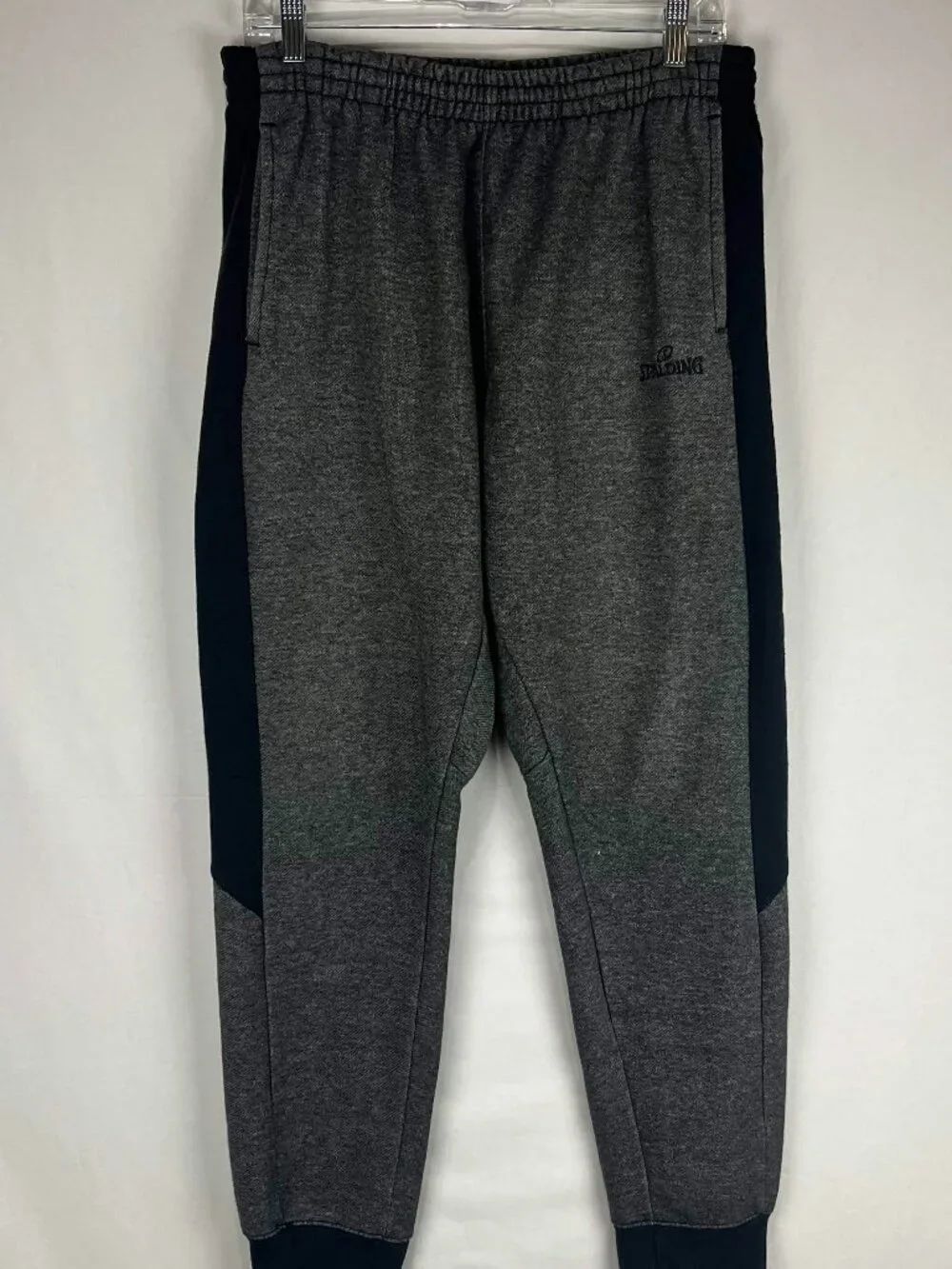 GUC Spalding Sweatpants Mens Gray Fleece Drawstring Joggers Size L